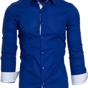 Men's Business Shirt Casual Slim Shirts Long Sleeve Button Down Tops Blouse